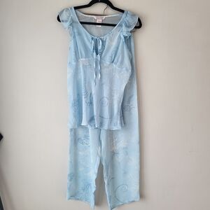 La Vie En Rose Light Blue Women's Sheer Sleepwear Set
